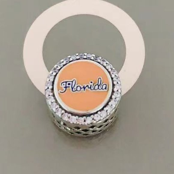 Pandora HOME Florida Map Exclusive Dangle Charm My Heart Chicago Pendant, S925 - Picture 2 of 3